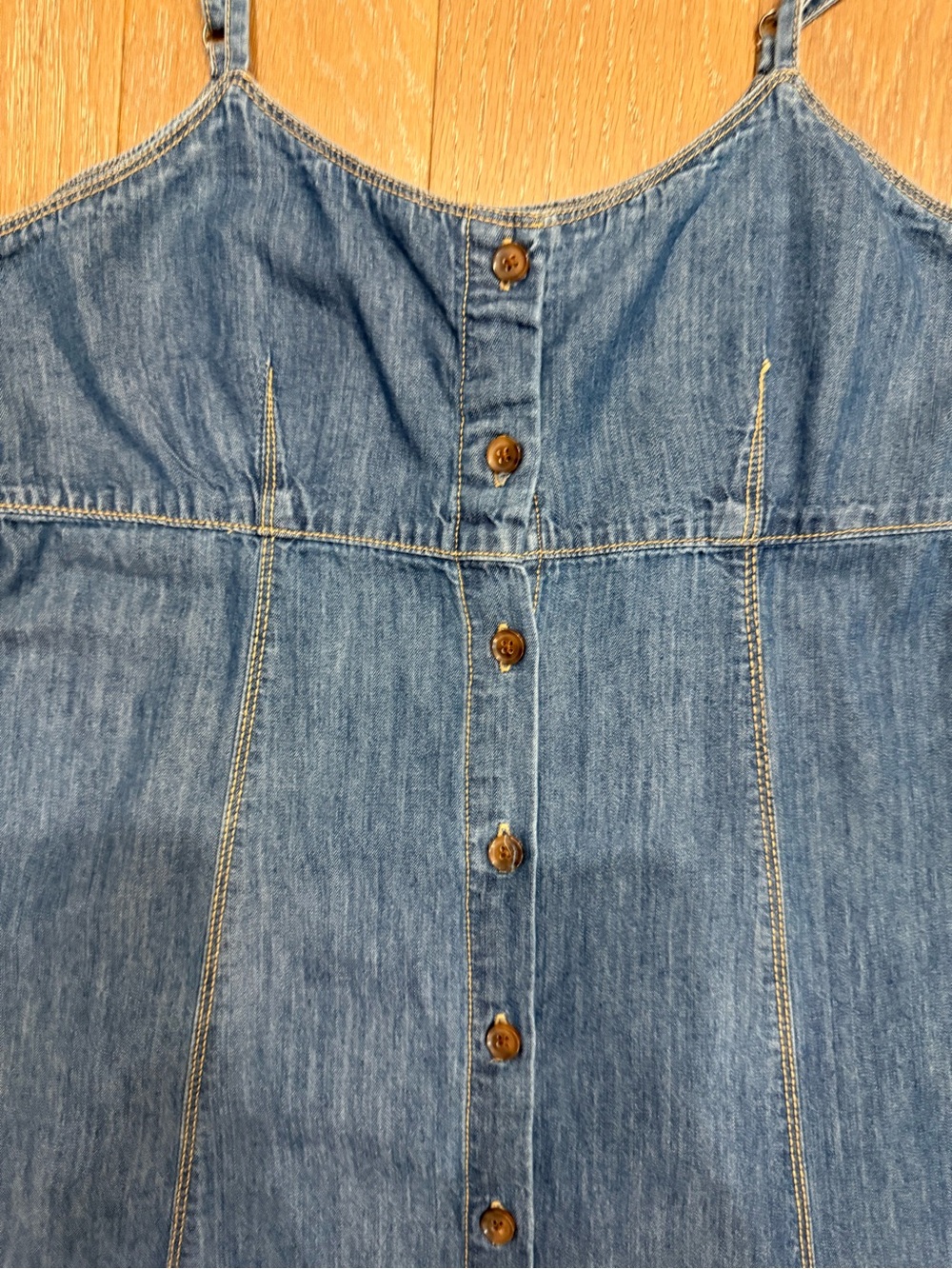 Sanctuary Women's Sweetheart Neck Wilder Spaghetti Straps Denim Dress - Picture 8 of 16